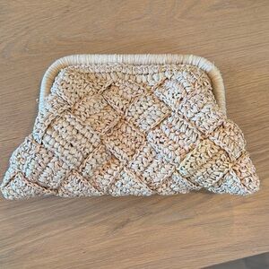 Elegant Woven Beige Clutch -Brand New